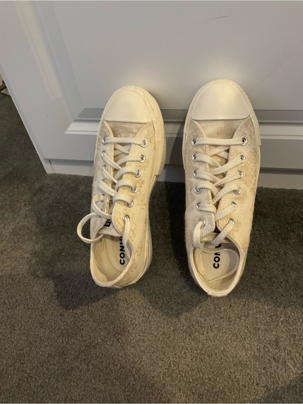 Converse Low-Top Canvas Sneakers in Cream - Picture 4 of 6